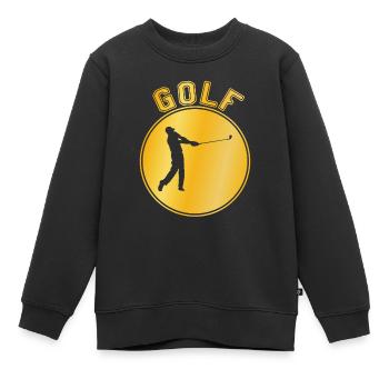 Golf - Kinder Premium Organic Sweatshirt - Schwarz - Vorne - AI Model Kid Female (0cm)