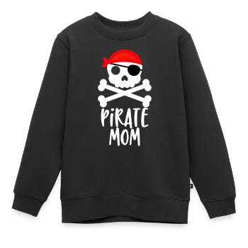 Skull and Crossbones Jolly Roger Pirate Mom - Kinder Premium Organic Sweatshirt - Schwarz - Vorne - AI Model Kid Female (0cm)