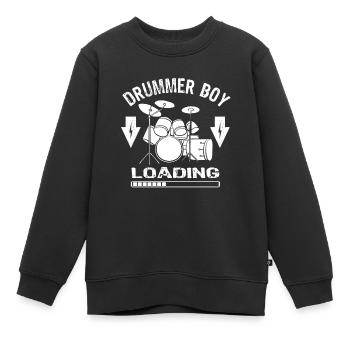 Drummer Drums - Drummer Boy Loading - Kinder Premium Organic Sweatshirt - Schwarz - Vorne - AI Model Kid Female (0cm)