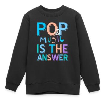 Pop Music Is The Answer Awesome Retro T-Shirt - Kinder Premium Organic Sweatshirt - Schwarz - Vorne - AI Model Kid Female (0cm)
