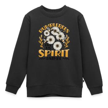 Les bourdons sont mon animal spirituel Bumblebee - Sweat Premium enfant bio - noir - Devant - AI Model Kid Female (0cm)
