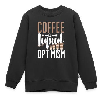 Kaffee - Kinder Premium Organic Sweatshirt - Schwarz - Vorne - AI Model Kid Female (0cm)