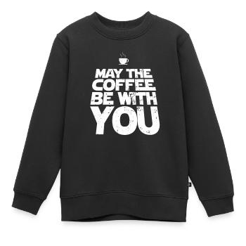 Kaffee - Kinder Premium Organic Sweatshirt - Schwarz - Vorne - AI Model Kid Female (0cm)