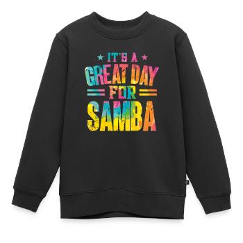Samba - Kinder Premium Organic Sweatshirt - Schwarz - Vorne - AI Model Kid Female (0cm)
