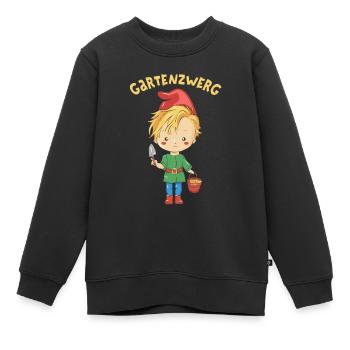 Gartenzwerg Garten Gärtner Junge Gartenhelfer - Kinder Premium Organic Sweatshirt - Schwarz - Vorne - AI Model Kid Female (0cm)