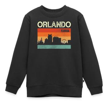 Orlando Floride - Sweat Premium enfant bio - noir - Devant - AI Model Kid Female (0cm)