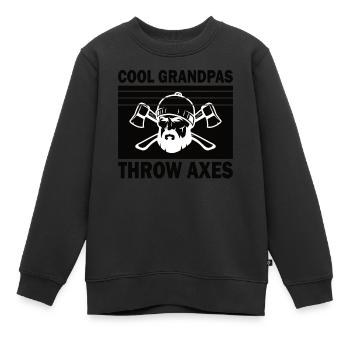 Grand-père Axe Lancer Hache Lancer Cible Lancer Hache Lancer Pension - Sweat Premium enfant bio - noir - Devant - AI Model Kid Female (0cm)