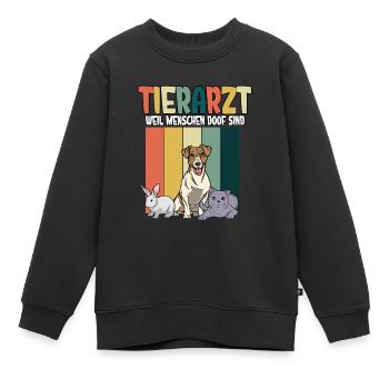 Tierarzt - Kinder Premium Organic Sweatshirt - Schwarz - Vorne - AI Model Kid Female (0cm)