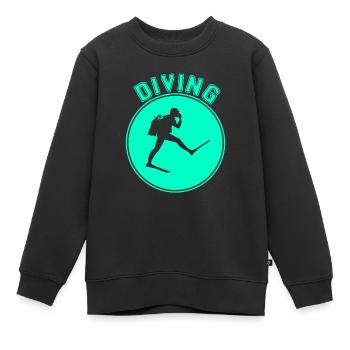 Plonger - Sweat Premium enfant bio - noir - Devant - AI Model Kid Female (0cm)