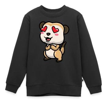 Erdmännchen Tierliebhaber Erdmännchenliebhaber - Kinder Premium Organic Sweatshirt - Schwarz - Vorne - AI Model Kid Female (0cm)