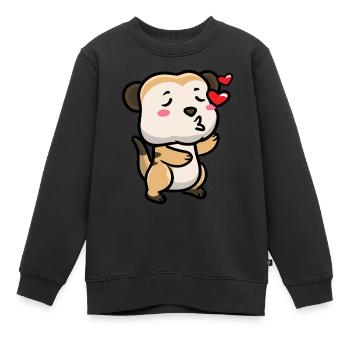 Erdmännchen Tierliebhaber Erdmännchenliebhaber - Kinder Premium Organic Sweatshirt - Schwarz - Vorne - AI Model Kid Female (0cm)