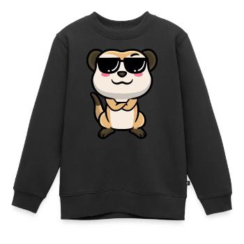 Erdmännchen Tierliebhaber Erdmännchenliebhaber - Kinder Premium Organic Sweatshirt - Schwarz - Vorne - AI Model Kid Female (0cm)