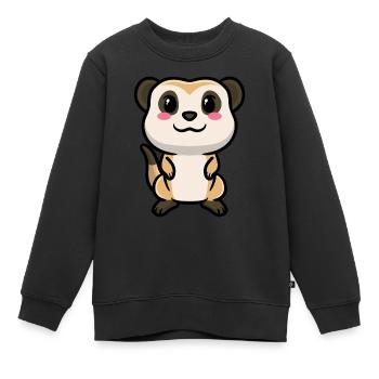 Erdmännchen Tierliebhaber Erdmännchenliebhaber - Kinder Premium Organic Sweatshirt - Schwarz - Vorne - AI Model Kid Female (0cm)