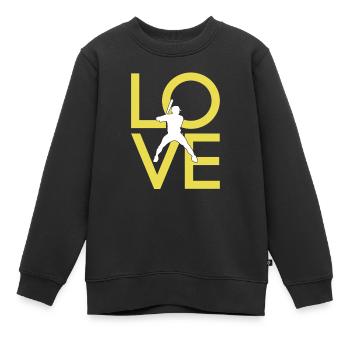 Baseball - Kinder Premium Organic Sweatshirt - Schwarz - Vorne - AI Model Kid Female (0cm)