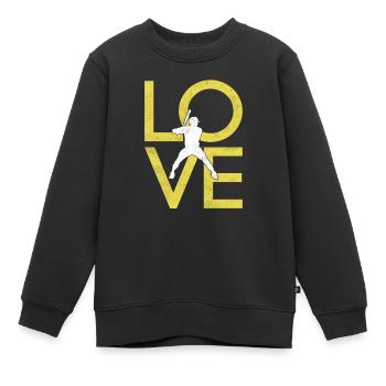 Baseball - Kinder Premium Organic Sweatshirt - Schwarz - Vorne - AI Model Kid Female (0cm)