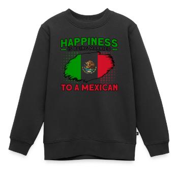 Mexikanische Flagge Mexikanische Wurzeln Geschenk - Kinder Premium Organic Sweatshirt - Schwarz - Vorne - AI Model Kid Female (0cm)