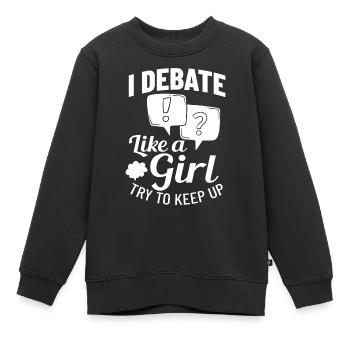 Debattieren Politische Diskussion Debatte Argument - Kinder Premium Organic Sweatshirt - Schwarz - Vorne - AI Model Kid Female (0cm)