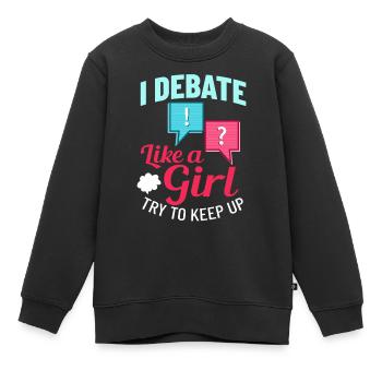 Debattieren Politische Diskussion Debatte Argument - Kinder Premium Organic Sweatshirt - Schwarz - Vorne - AI Model Kid Female (0cm)