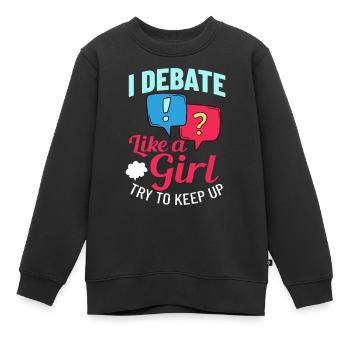 Debattieren Politische Diskussion Debatte Argument - Kinder Premium Organic Sweatshirt - Schwarz - Vorne - AI Model Kid Female (0cm)