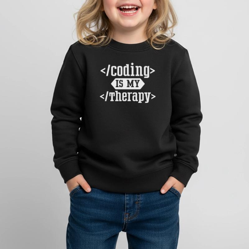 Programmieren Ist Meine Therapie Coding Coder Code Kinder Premium Organic Sweatshirt