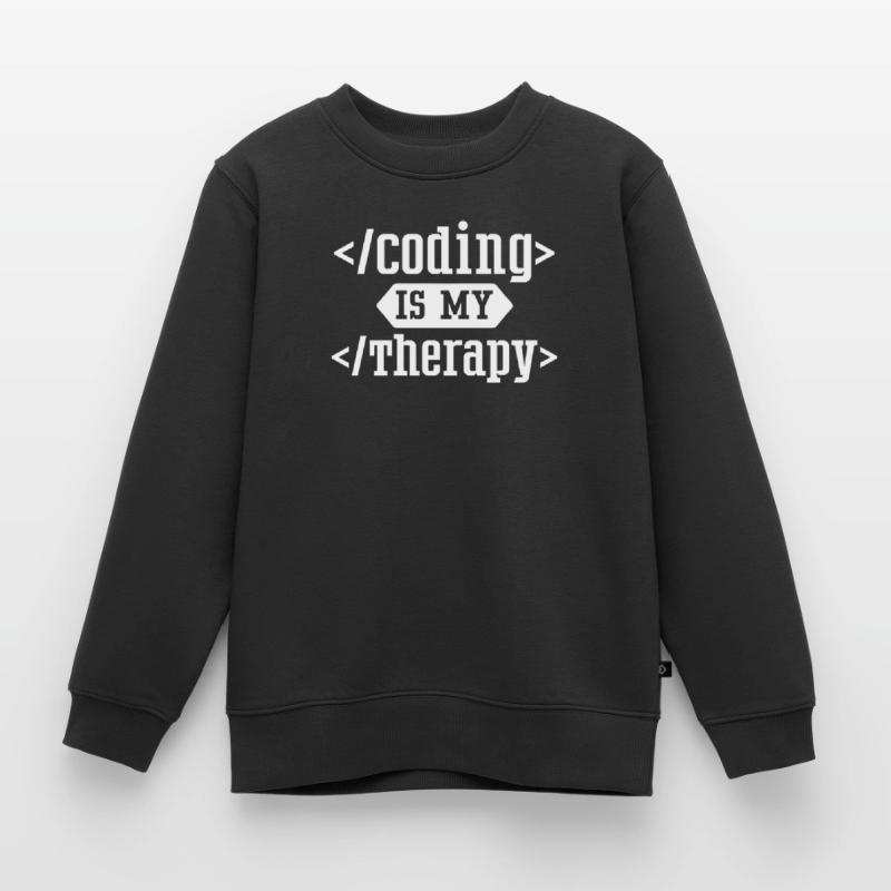 Programmieren Ist Meine Therapie Coding Coder Code Kinder Premium Organic Sweatshirt