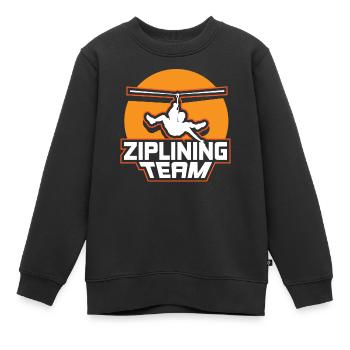 Ziplining Team Seilrutsche Zipline Sport Sprüche - Kinder Premium Organic Sweatshirt - Schwarz - Vorne - AI Model Kid Female (0cm)