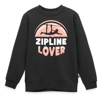 Zipline lover Zipline Zip line Ziplining - Kids Premium Organic Sweatshirt - black - Front - AI Model Kid Female (0cm)