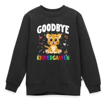 Goodbye Kindergarten Leopard Einschulung Schule - Kinder Premium Organic Sweatshirt - Schwarz - Vorne - AI Model Kid Female (0cm)
