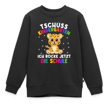 Tschüss Kindergarten ich rocke jetzt die Schule - Kinder Premium Organic Sweatshirt - Schwarz - Vorne - AI Model Kid Female (0cm)