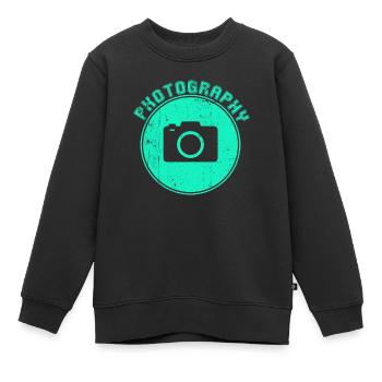Fotografie - Kinder Premium Organic Sweatshirt - Schwarz - Vorne - AI Model Kid Female (0cm)