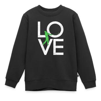Golf - Kinder Premium Organic Sweatshirt - Schwarz - Vorne - AI Model Kid Female (0cm)