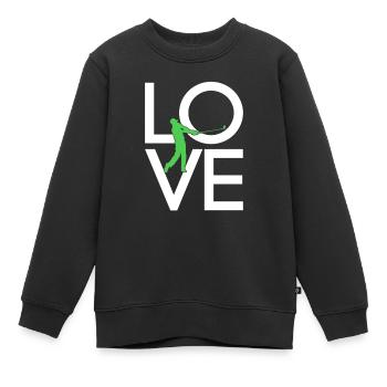 Golf - Kinder Premium Organic Sweatshirt - Schwarz - Vorne - AI Model Kid Female (0cm)