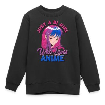 Bisexueller Stolz Nur ein BI-Mädchen, das Anime li - Kinder Premium Organic Sweatshirt - Schwarz - Vorne - AI Model Kid Female (0cm)