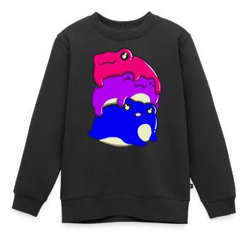 Bisexueller Stolz Froschhaufen Bisexuelle Flagge B - Kinder Premium Organic Sweatshirt - Schwarz - Vorne - AI Model Kid Female (0cm)