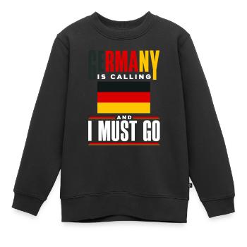 German Germany German Flag Germany Is Calling - Kinder Premium Organic Sweatshirt - Schwarz - Vorne - AI Model Kid Female (0cm)