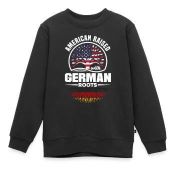 American Raised With German Roots German Germany - Kinder Premium Organic Sweatshirt - Schwarz - Vorne - AI Model Kid Female (0cm)