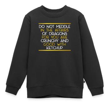 Du Bist Knusprig Für Drachen - Kinder Premium Organic Sweatshirt - Schwarz - Vorne - AI Model Kid Female (0cm)
