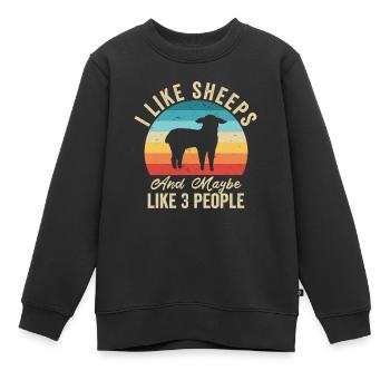 Ich liebe Les Moutons Humor Fermier Cadeau - Kinder Premium Organic Sweatshirt - Schwarz - Vorne - AI Model Kid Female (0cm)