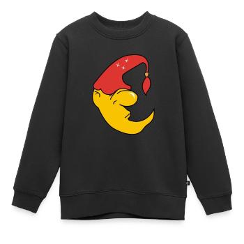 gute nacht mond abend dunkel schlafen mütze - Kinder Premium Organic Sweatshirt - Schwarz - Vorne - AI Model Kid Female (0cm)
