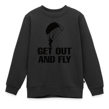 Paragliding Gleitschirmflieger Fallschirm Para - Kinder Premium Organic Sweatshirt - Schwarz - Vorne - AI Model Kid Female (0cm)