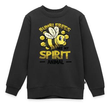 Les bourdons sont mon animal spirituel Bumblebee - Sweat Premium enfant bio - noir - Devant - AI Model Kid Female (0cm)