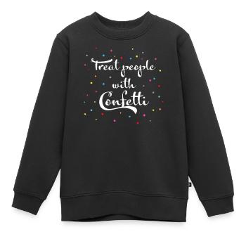 Offrez aux gens des confettis carnavalesque - Sweat Premium enfant bio - noir - Devant - AI Model Kid Female (0cm)