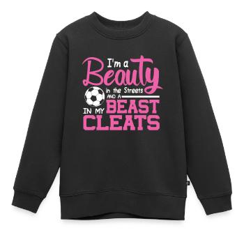 Je suis une beauté dans la rue et une - Sweat Premium enfant bio - noir - Devant - AI Model Kid Female (0cm)
