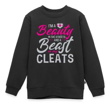 Je suis une beauté dans la rue et une - Sweat Premium enfant bio - noir - Devant - AI Model Kid Female (0cm)