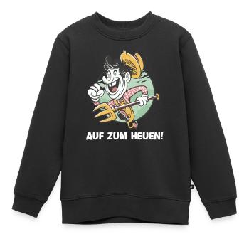 Bauer Landwirt Auf zum Heuen Heuernte Heugabel - Kinder Premium Organic Sweatshirt - Schwarz - Vorne - AI Model Kid Female (0cm)