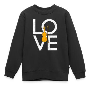 Geige - Kinder Premium Organic Sweatshirt - Schwarz - Vorne - AI Model Kid Female (0cm)