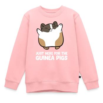 Cochons d'Inde - Just here for the guinea pigs - Sweat Premium enfant bio - rose - Devant - AI Model Kid Female (0cm)