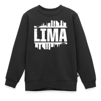 Lima Peru Skyline - Kinder Premium Organic Sweatshirt - Schwarz - Vorne - AI Model Kid Female (0cm)