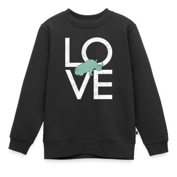 Nashorn - Kinder Premium Organic Sweatshirt - Schwarz - Vorne - AI Model Kid Female (0cm)