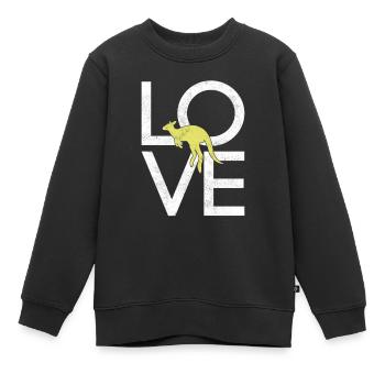 Kangourou - Sweat Premium enfant bio - noir - Devant - AI Model Kid Female (0cm)